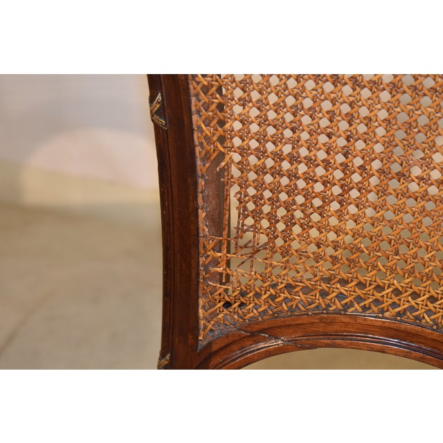 1900 - 1909 Circa 1900 Set of Five Louis XVI Side Chairs in Walnut For Sale - Image 5 of 12