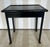 19th Century French Faux Bamboo Black Painted Side Table with Drawer and Flared Feet.