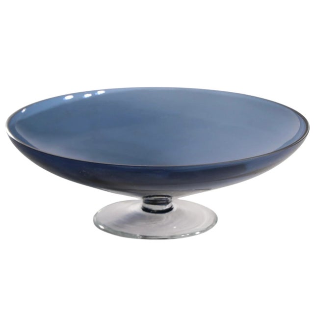 Kosta Boda Mid Century Art Glass Footed Centerpiece Bowl For Sale - Image 4 of 4