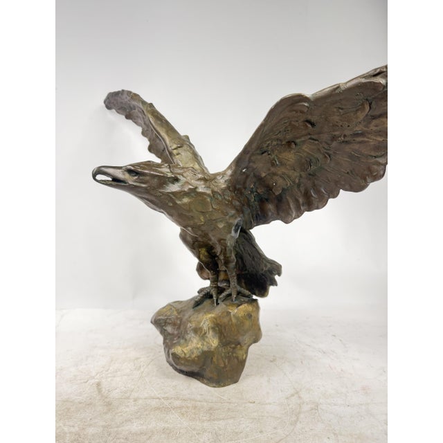 Statue Depicting an Eagle with Open Wings, 1890s-1910s, Bronze For Sale - Image 6 of 13