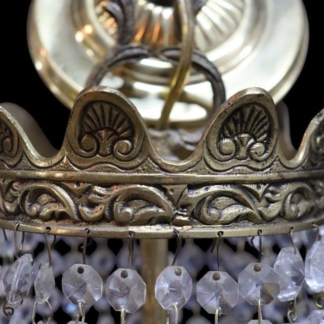 French French Empire Style Crystal & Gilt Bronze “Crystal Basket” 8-Light Chandelier For Sale - Image 3 of 11