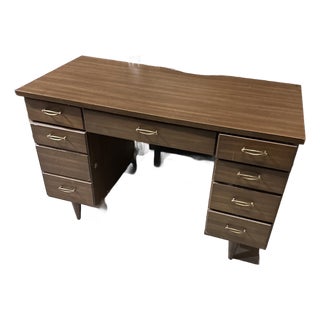 Vintage Mid Century Modern Wooden Desk For Sale