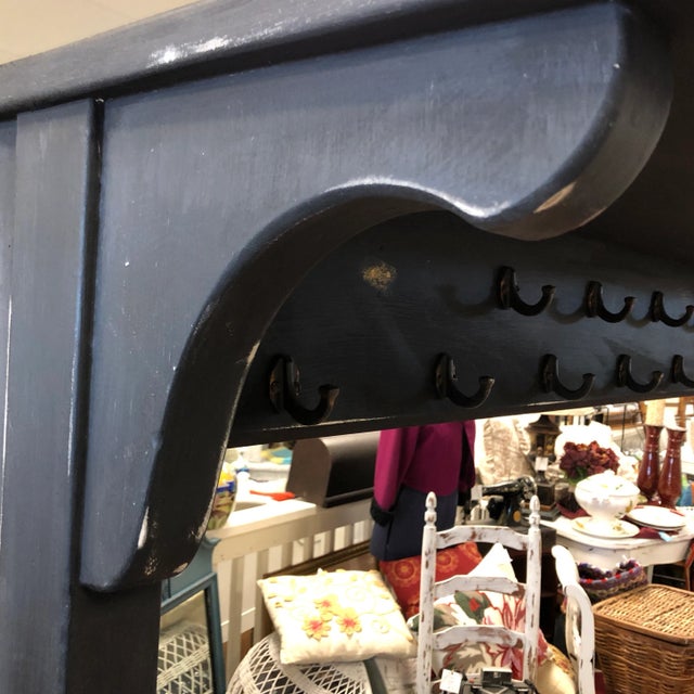 Wood Vintage Black Wooden Schoolhouse Coat Rack For Sale - Image 7 of 10