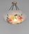 Loys Lucha French Art Deco Pendant Light 1930s - Octagonal Pink Rose Enameled Shade For Sale - Image 4 of 16