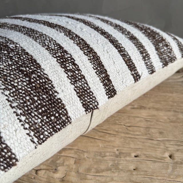 Vintage Rug Pillow Cover With Stripes For Sale In Los Angeles - Image 6 of 7