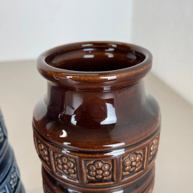 German Pottery Fat Lava Vases Multi-Color from Scheurich, 1970s, Set of 3 For Sale - Image 13 of 16