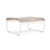 Brown Jordan Walter Lamb Aluminum Ottoman in Chalk with Pebble Strapping For Sale