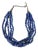 Vintage Lapis and Silver Multi Strand Beaded Necklace For Sale