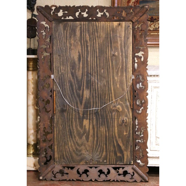 19th Century French Louis XIII Carved Bleached Oak Pierced Foliate Wall Mirror For Sale - Image 9 of 10