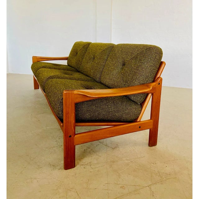 Olive Vintage Danish Three-Seater Sofa by Arne Wahl Iversen, 1960s For Sale - Image 8 of 18