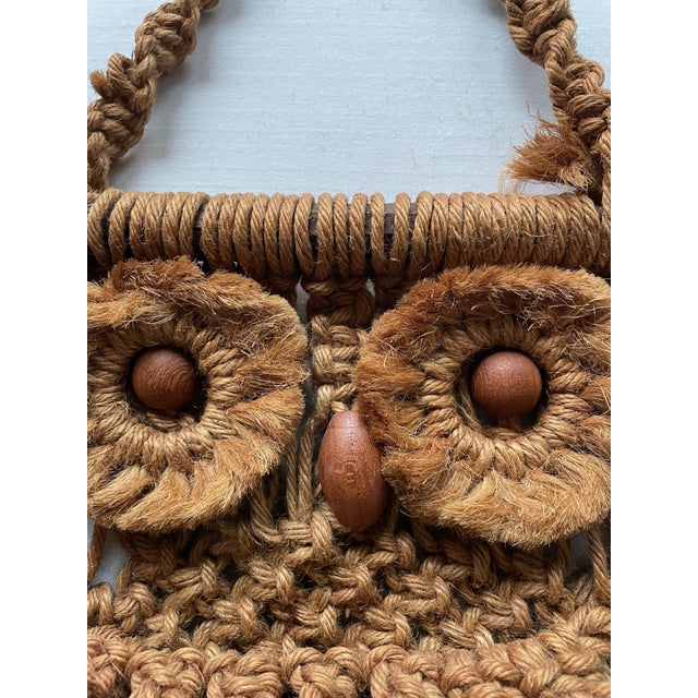 Macrame Owl Tapestry, 1970s, in Very Good conditions. Designed 1970 to 1979