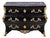 19th Century French Louis XV Ebonized Gilt-Bronze Mounted Bombé Marble-Top Chest For Sale