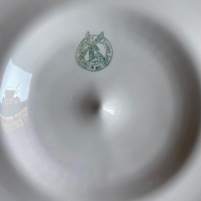 1960s Vintage French Majolica Oyster Plates from Orchies Moulin des Loups, 1960s, Set of 6 For Sale - Image 5 of 6