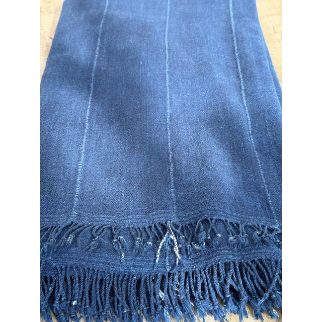 Vintage African Indigo Denim Mossi Mudcloth. Hand woven Malian cotton fabric is traditionally hand-dyed by a tribe in West...