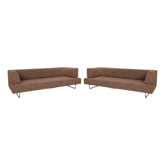 Set of Easy 480 3-Seater Sofa and Pouf in Brown Fabric from Walter Knoll / Wilhelm Knoll For Sale