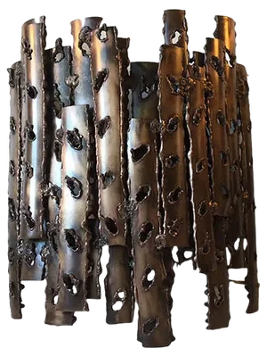 Danish Brutalist Bronze Sconce, 1960s