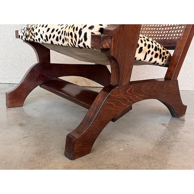 Pair of Mid 20th Century Walnut, Caned Back Fireplace Low Armchairs For Sale - Image 14 of 18