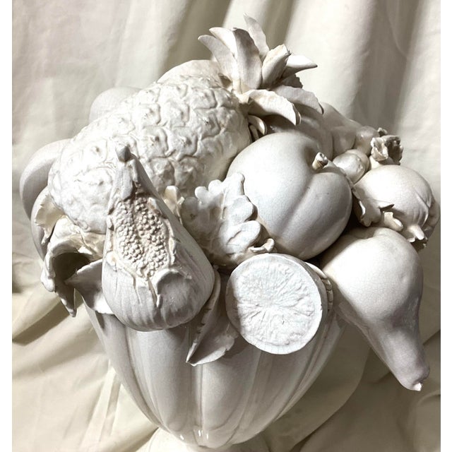 1960s White Ceramic Italian Blanc De Chine Fruit Topiary Centerpiece For Sale - Image 9 of 11