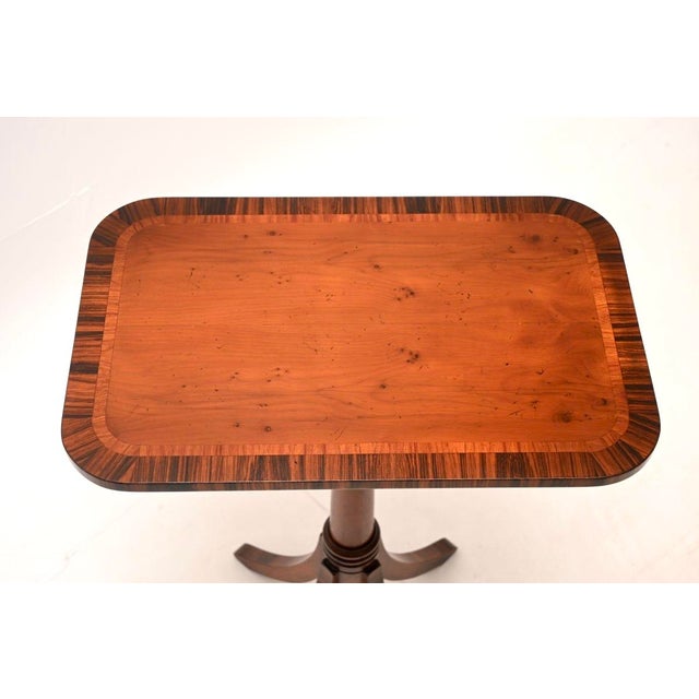 1930s Vintage Regency Inlaid Yew Wood Side Table, 1930 For Sale - Image 5 of 7