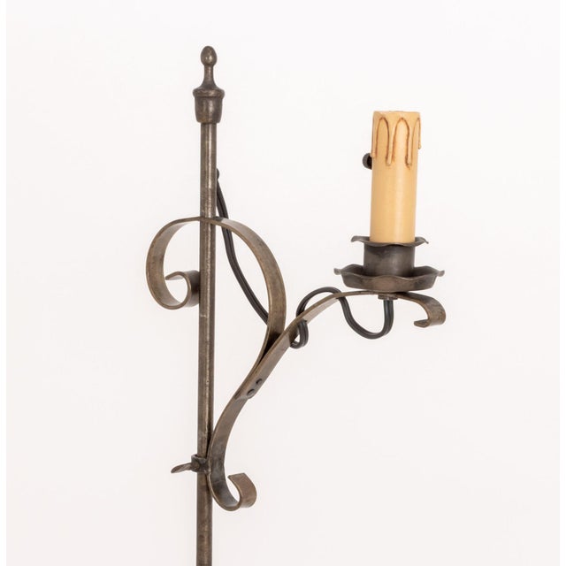 Gothic Revival Wrought Iron Floor Lamp For Sale - Image 4 of 6