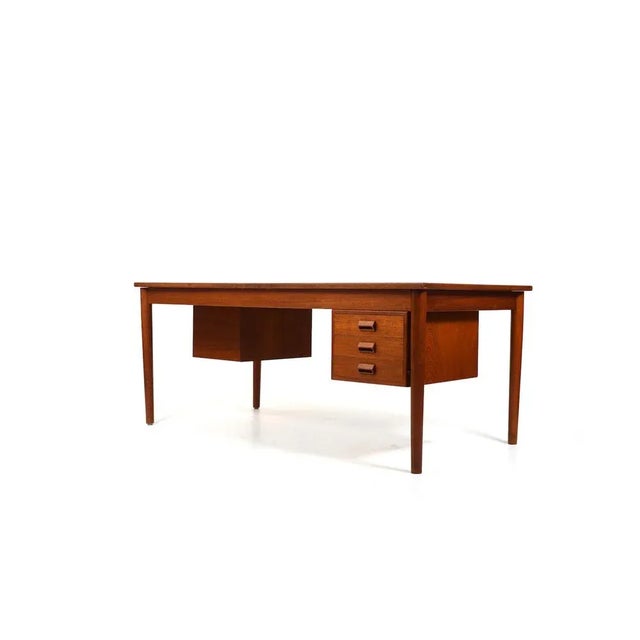 Rare Double Desk in Teak. Design by Børge Mogensen for Søborg Furniture Factory. Denmark 1950s. On Each Site with 3...