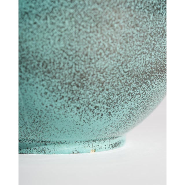 Art Deco Bauhaus Studio Stoneware Vases in Turquoise Reduction Glaze by Richard Uhlemeyer, Germany, 1940s, Set of 2 For Sale - Image 13 of 18