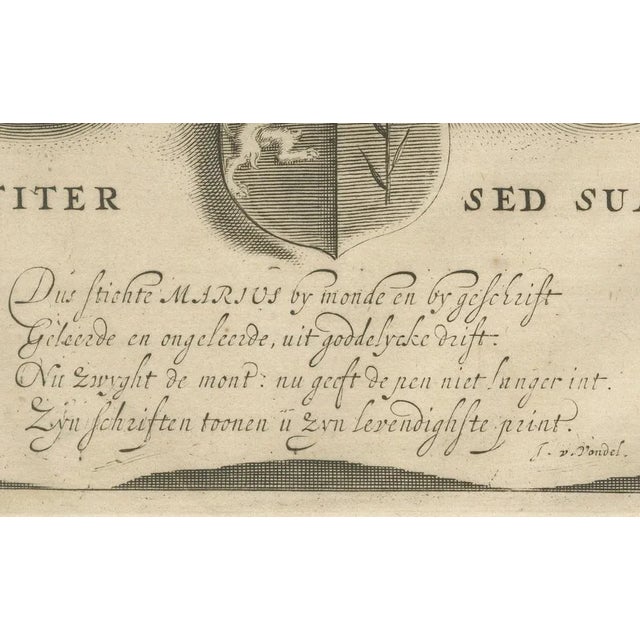 Adriaen Matham, Theologian Portrait of Leonardus Marius, 1651, Paper For Sale - Image 4 of 10