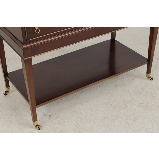 Wood Ej Victor 2 Tier Yew Wood Silver Server Cart For Sale - Image 7 of 15