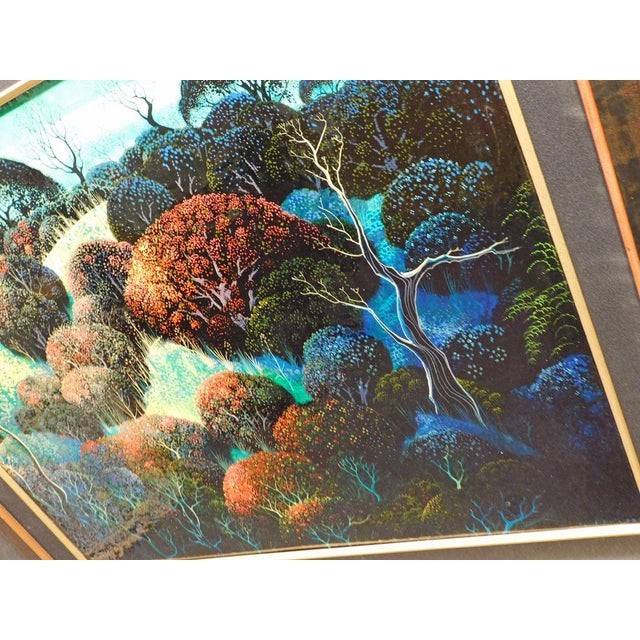 1990s Eyvind Earle "Holly Covered Hills" Hand Signed Original Oil on Panel Framed For Sale - Image 5 of 8
