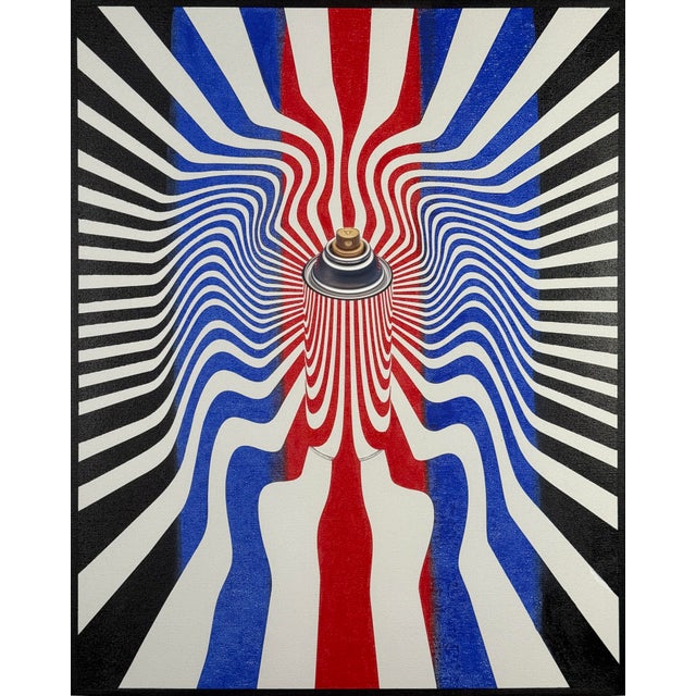 Multicolor Spray Can Screen Print on Canvas For Sale