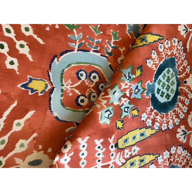 Thibaut F916243 Mendoza Suzani Coral Fabric 8 yards fabric kiss coated Brand Thibaut Fabric Book / Collection Kismet...