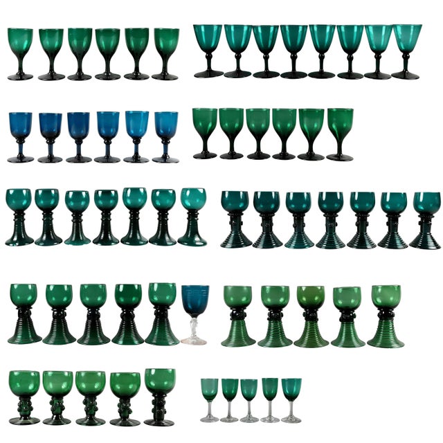 Collection of 61 Green Glasses For Sale - Image 11 of 11