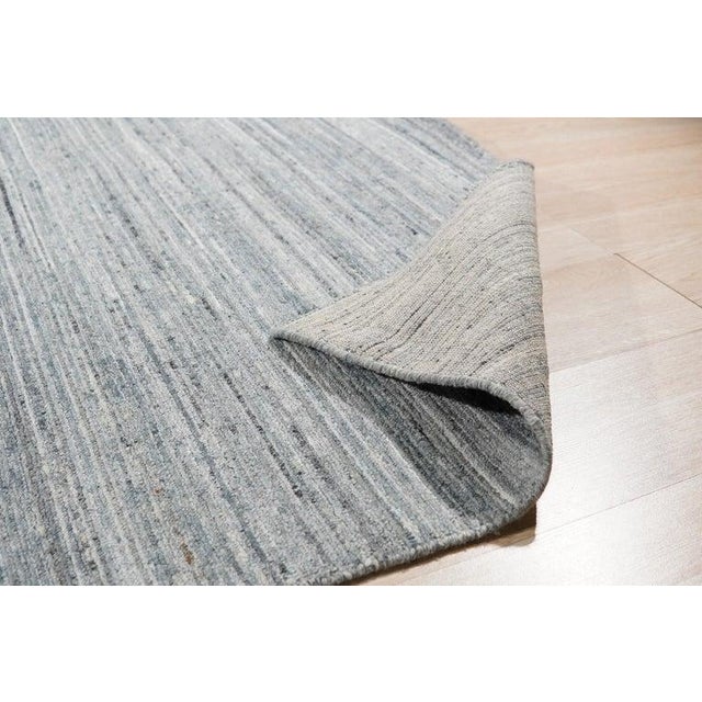 Contemporary 4x6 Gray Hand-Knotted Wool Texture Geometric Modern Carpet Rug For Sale - Image 3 of 7