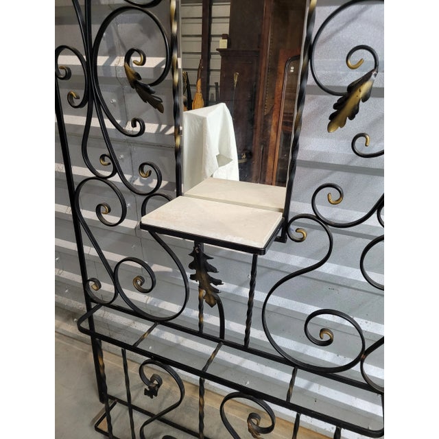 Metal French Art-Deco Wrought Iron Coat Rack For Sale - Image 7 of 8