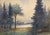 Bold landscape by American artist Joseph A. Atchison (1895-1967). Dark blue pine trees frame the scene on either side,...