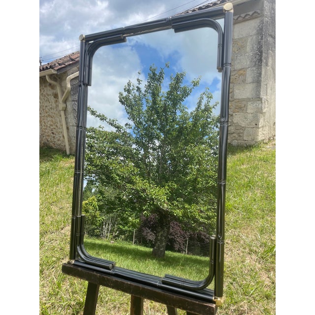 Vintage Rectanglar Wall Mirror in Tubular Metal and Brass, 1970s-1980s For Sale - Image 12 of 18