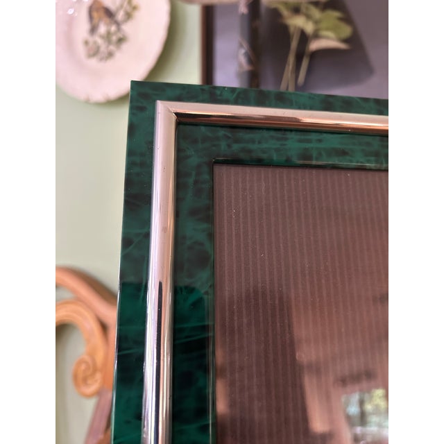 Contemporary Contemporary Faux Malachite Table Top Picture Frame Made in Italy For Sale - Image 3 of 10