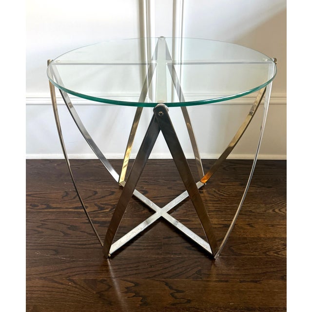 1950s Barrel Form Brass Accent Side Table by John Vesey For Sale - Image 5 of 11