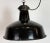 Industrial Black Enamel Factory Lamp with Cast Iron Top from Elektrosvit, 1950s For Sale - Image 4 of 18