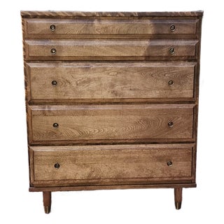 Fully Restored Mid-Century Modern Baumritter "Roommates" 4-Drawer Tall Chest For Sale
