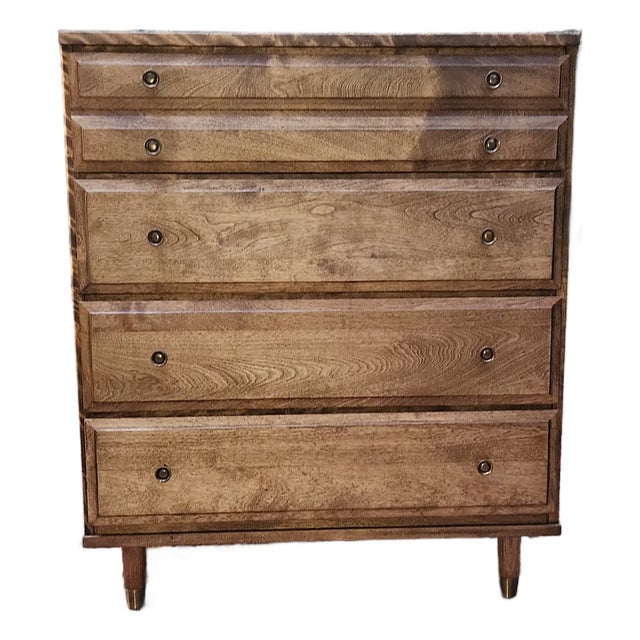 Fully Restored Mid-Century Modern Baumritter "Roommates" 4-Drawer Tall Chest For Sale