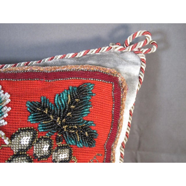 Mary Jane McCarty Designs 19th Century Beaded Needlepoint Pillow For Sale - Image 4 of 6