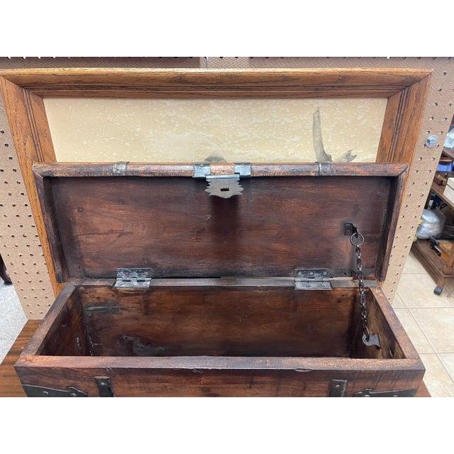 Brown 1970s Vintage Rustic Wooden Decorative Storage Trunk. For Sale - Image 8 of 9