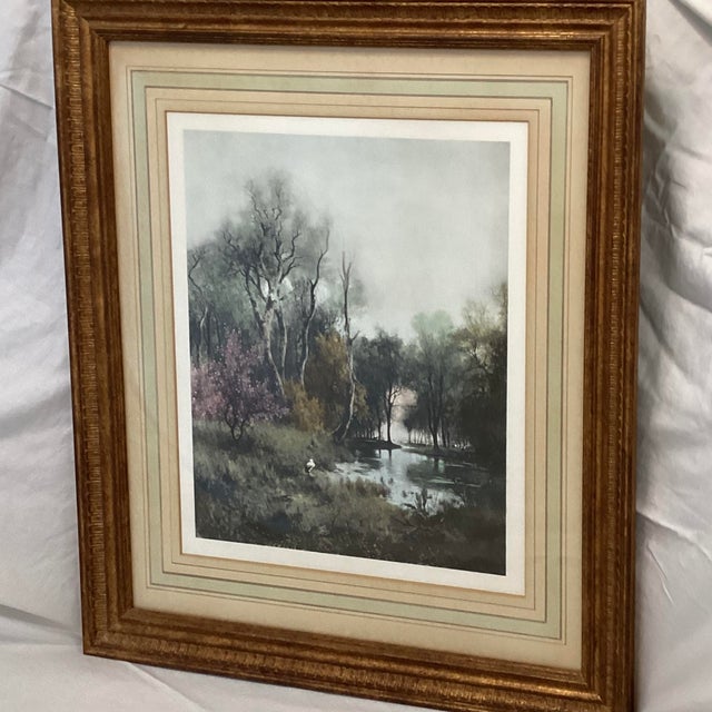 Moody Backwater Impressionist Landscape Decorative Print Vintage 60s For Sale In Houston - Image 6 of 6