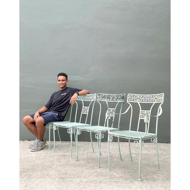 Vintage Meadowcraft Greek Key Outdoor Dining Chairs - Set of Four For Sale In West Palm - Image 6 of 12
