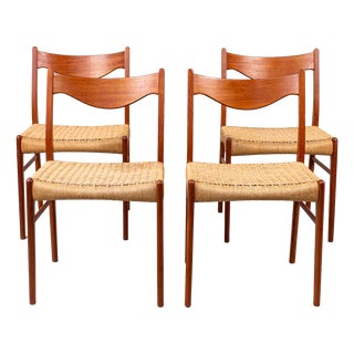 Mid-Century Danish Teak Chairs by Arne Wahl Iversen, 1960s, Set of 4 For Sale