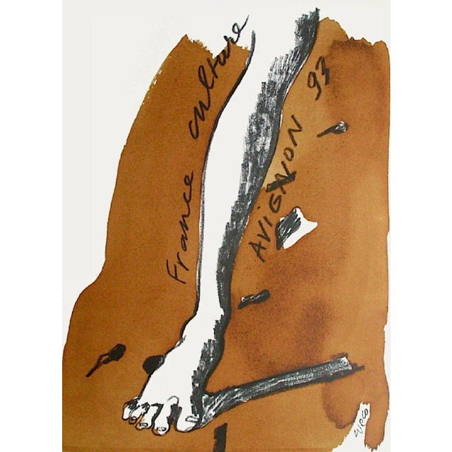 Contemporary 1993 Henri Cueco Festival d'Avignon Screen Print Poster For Sale - Image 3 of 3