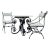 Maison Jansen–Style Vintage Iron & Brass Bistro Set With Marble Top For Sale