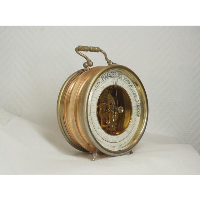19th-20th Century German Desktop Tabletop Aneroid Barometer With an Open Dial For Sale - Image 6 of 6