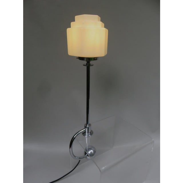 1920s Bauhaus Chrome-Plating & Glass Table Lamp, 1920s For Sale - Image 5 of 18